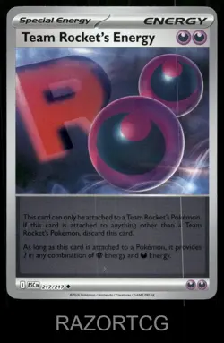 TEAM ROCKET'S ENERGY 217/217 UC ASCENDED HEROES POKEMON REVERSE HOLO NM/M - Image 1