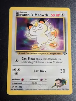Giovanni's Meowth 74/132 MP Gym Challenge Common Pokemon Unlimited - Image 1