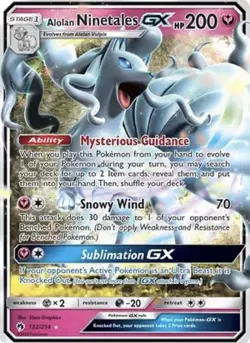 Alolan Ninetales GX 132/214 Holo GX Rare Lost Thunder Pokemon Near Mint - Image 1