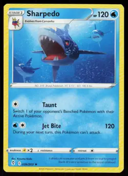 Sharpedo 036/203 Rare Evolving Skies Pokemon Near Mint - Image 1