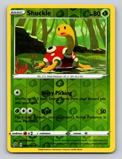 Shuckle 005/192 Uncommon Rebel Clash Pokemon Reverse Holo NM - Image 1