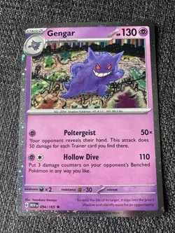 2023 Pokemon SV 151 Gengar Cosmos Holo #094/165 Mini Tin Exclusive - Image 1