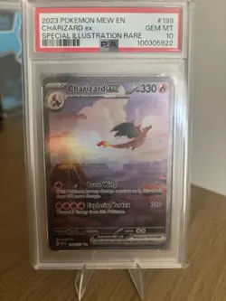 Pokemon TCG Charizard EX 199/165 Scarlet Violet 151 English Card PSA 10 GEM MINT - Image 1