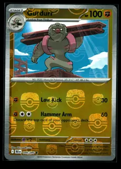 Gurdurr (Master Ball Pattern) 048/086 BLK: Black Bolt English Pokemon Card NM - Image 1