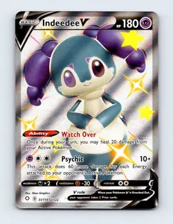 NM Indeedee V SV114/SV122 Shining Fates: Shiny Vault Holo Rare Pokemon Card - Image 1