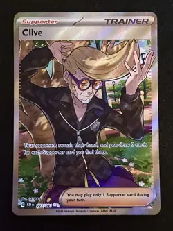 Pokemon TCG Clive Paldean Fates Trainer Full Art Ultra Rare Holo Card 227/091 - Image 1