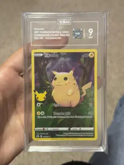 Pokemon TCG Celebrations Pikachu Holo Card 5/25 Rare TAG 9 - Image 1