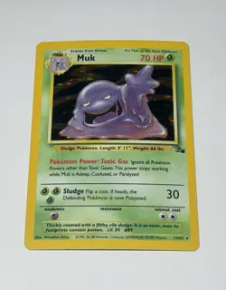 Vintage Pokemon Card TCG Muk Holo Rare Card 13/62 Fossil 1999 Unlimited LP - Image 1