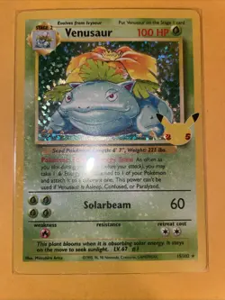 Pokemon TCG Celebrations Venusaur Holo Rare Card #15/102 Classic Collection - Image 1