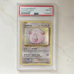 2016 Pokemon TCG Evolutions Chansey 70/108 Holo Rare Eng PSA 8 - Image 1
