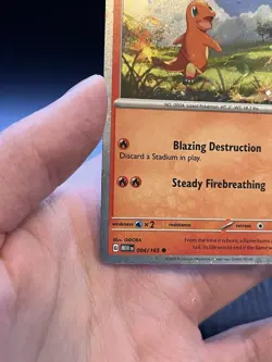 Charmander 004/165 SV151 Holo Rare Basic 70HP Fire Pokemon TCG - Image 3
