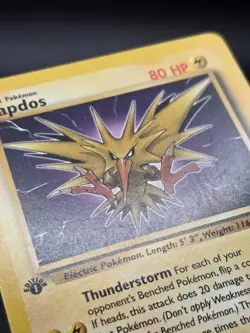NM -/LP 1999 Pokemon TCG Zapdos Fossil Holo Card 15/62 1st Edition Rare - Image 3