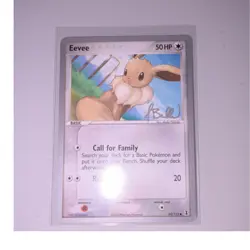 Pokemon TCG Eevee 69/113 World Championship Decks 2005 Autographed ENG - Image 1