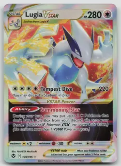 Lugia VSTAR 139/195 Holo VSTAR Rare Silver Tempest Pokemon Near Mint - Image 1