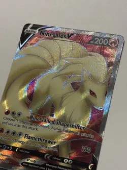 Ninetales V - 177/192 - Pokemon Rebel Clash Sword & Shield Full Art Rare Card NM - Image 2