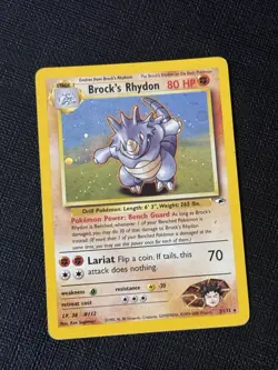 Brock’s Rhydon 2/132 Pokemon Card Holo Rare Gym Heroes 2000 - Image 1