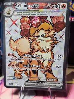 Pokemon Arcanine EX Holo Ultra Rare TCG Card 224/198 Scarlet & Violet Base Set - Image 1