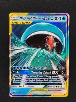 Magikarp & Wailord GX SM 166 SM Promo Full Art Pokemon TCG Card LP - Image 1