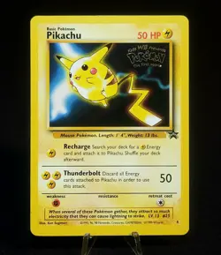 Pokemon Card Pikachu BLACK STAR PROMO 4 Pokemon The First Movie WOTC Kids WB - Image 2