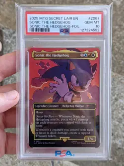 Sonic the Hedgehog FOIL Sonic the Hedgehog Secret Lair #2087 PSA 10 Gem Mint MTG - Image 1