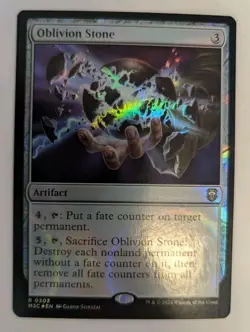 Oblivion Stone (Ripple Foil) Commander: Modern Horizons 3 - MTG RARE - Image 1