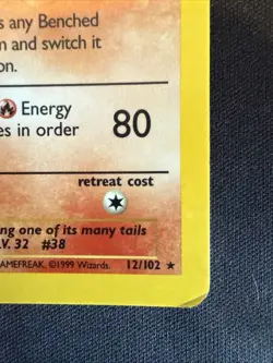 Ninetales 12/102 Holo 1999-2000 Wizards Base Set Pokemon TCG Vintage HP - Image 5