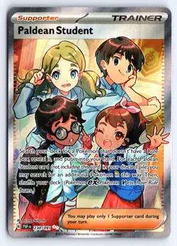 Paldean Student 230/091 Ultra Rare Paldean Fates Pokemon NM - Image 1