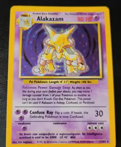 Pokemon TCG Alakazam Holo Rare 1/102 - Image 1