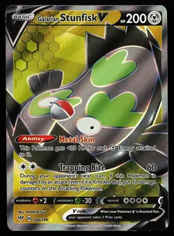 Galarian Stunfisk V 184/189 Ultra Rare Darkness Ablaze Pokemon Card - Image 1