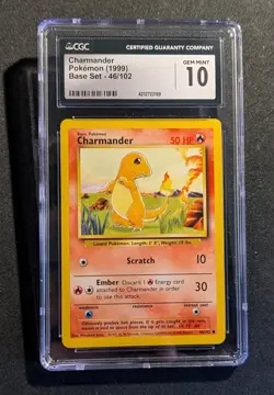 1999 Pokemon Base Set Charmander #46 CGC 10 GEM MINT - Image 1
