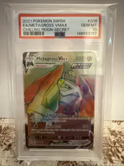2021 Pokemon Chilling Reign SWSH Metagross Vmax #208/198 PSA 10 - Image 1