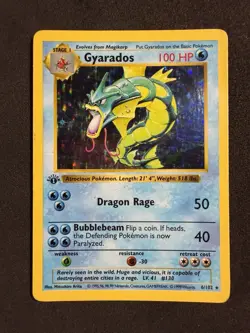 Pokemon TCG Gyarados Holo Rare 1st Edition Shadowless 6/102 MP💎 - Image 1