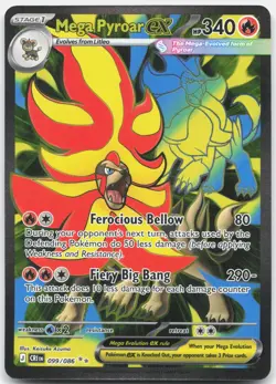 Mega Pyroar ex 099/086 Ultra Rare Chaos Rising Pokemon Holo Near Mint - Image 1
