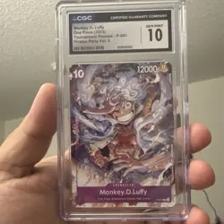 2024 One Piece CCG Monkey D Luffy Purple Promo P-041 CGC 10 Gem Mint - Image 1