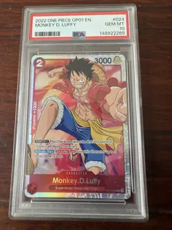 2022 One Piece OP01 Monkey D Luffy PSA 10 English - Image 1