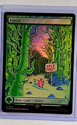 2025 MTG Magic the Gathering SLD Secret Lair Drop SpongeBob Foil #1943 Forest - Image 1