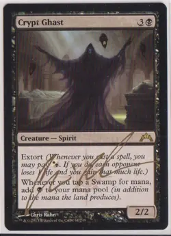 Mtg Crypt Ghast Gatecrash Regular Signed By Chris Rahn Gold Signature (LP) - Image 1
