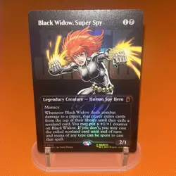 Black Widow, Super Spy Borderless 364 NM Foil MTG Marvel Super Heroes Magic - Image 1