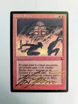 MTG THE DARK Goblin Shrine SIGNED IN GOLD BY RON SPENCER - Image 1