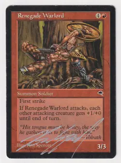 Silver Signed Renegade Warlord HP Tempest Artist Ron Spencer 1997 WOTC MTG Magic - Image 1