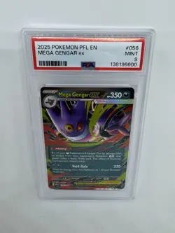 2025 Pokemon Phantasmal Flames # 056 Mega Gengar EX PSA 9 MINT - Image 1