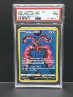 Pokemon Galarian Moltres TCG SWSH284 Sword & Shield Black Star Promo Card PSA 9 - Image 1