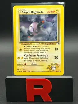 Pokemon TCG Lt. Surge's Magnemite 050/132 Gym Heroes Vintage LP - Image 1