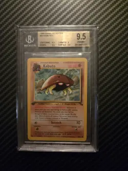 Pokemon TCG Kabuto Fossil Card 50/62 1st Edition - BGS Gem Mint 9.5 💎 👑 - Image 1