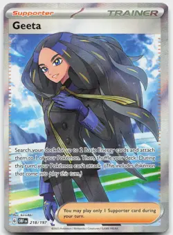 Geeta 218/197 Ultra Rare Obsidian Flames Pokemon Near Mint - Image 1