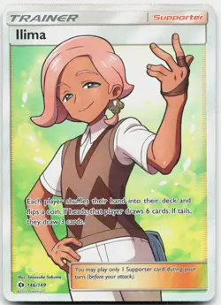 Ilima (Full Art) 146/149 Holo Ultra Rare SM Base Set Pokemon Near Mint - Image 1