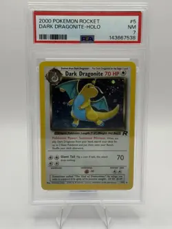Dark Dragonite Holo 5/82 Team Rocket 2000 English PSA 7 *SWIRL💫* - Image 1