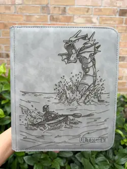 Pokemon Laser Engraved 4 Pocket SHINY GYARADOS Top Loader Binder Made To Order - Image 2
