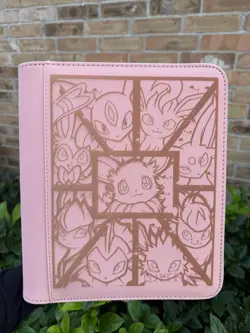 pokemon Laser Engraved 4 Pocket Eeveelution Collage Top Loader Binder - Image 1