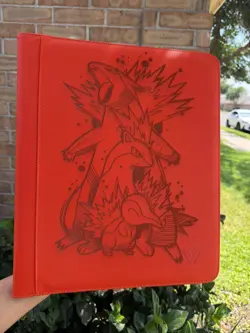 pokemon Laser Engraved 9 Pocket Top Loader Typhlosion EVO Binder (Made To Order) - Image 3
